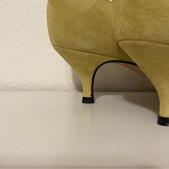 (NWOT) Gucci Vintage Olive Green Suede Horsebit Kitten Heels - Picture 11 of 14